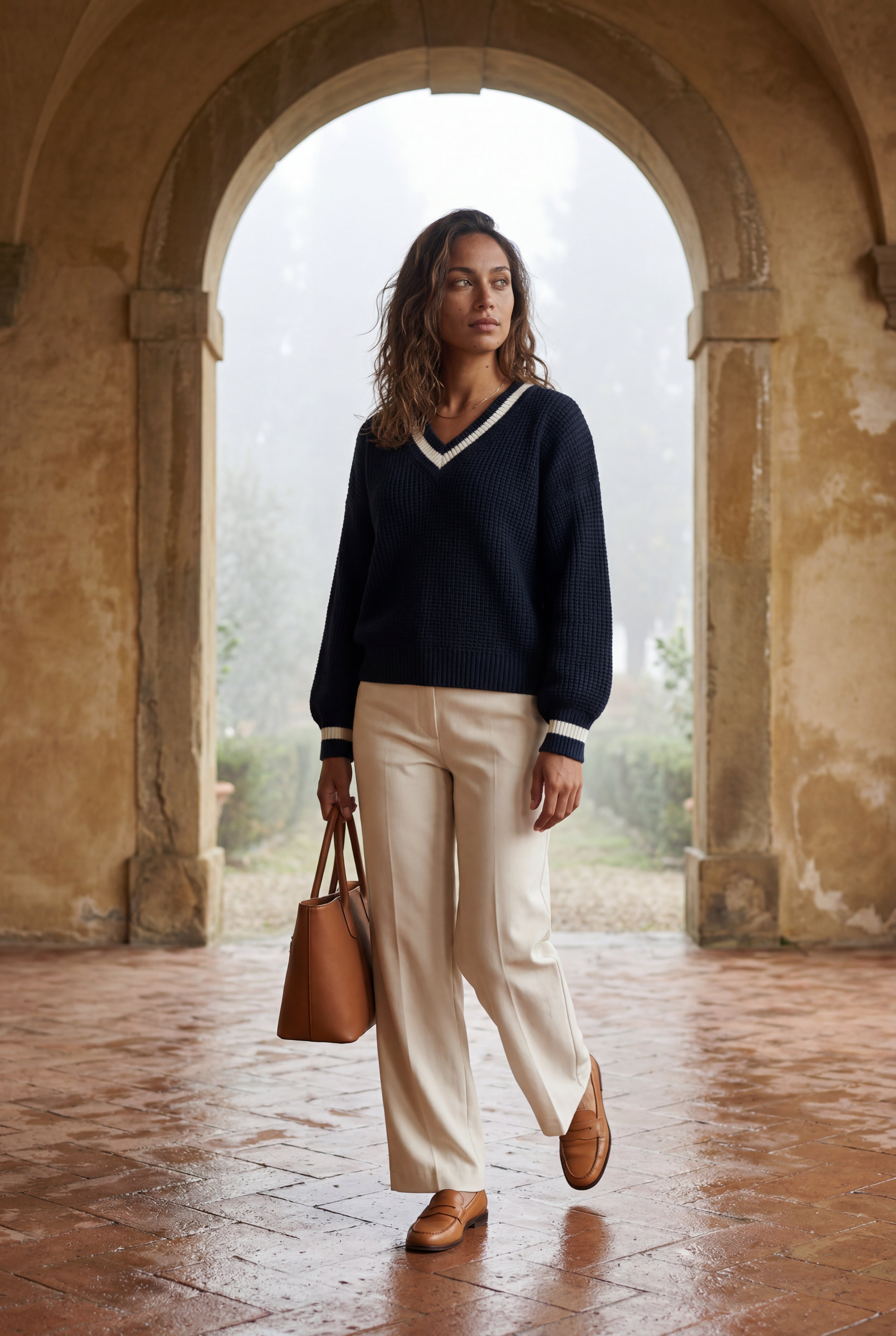 Zoyri | Striped V-Neck Sweater