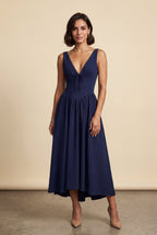 Zoyri | Sleeveless Corset Tie Midi Dress