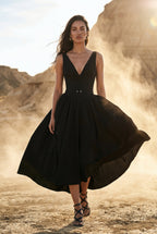 Zoyri | Sleeveless Corset Tie Midi Dress