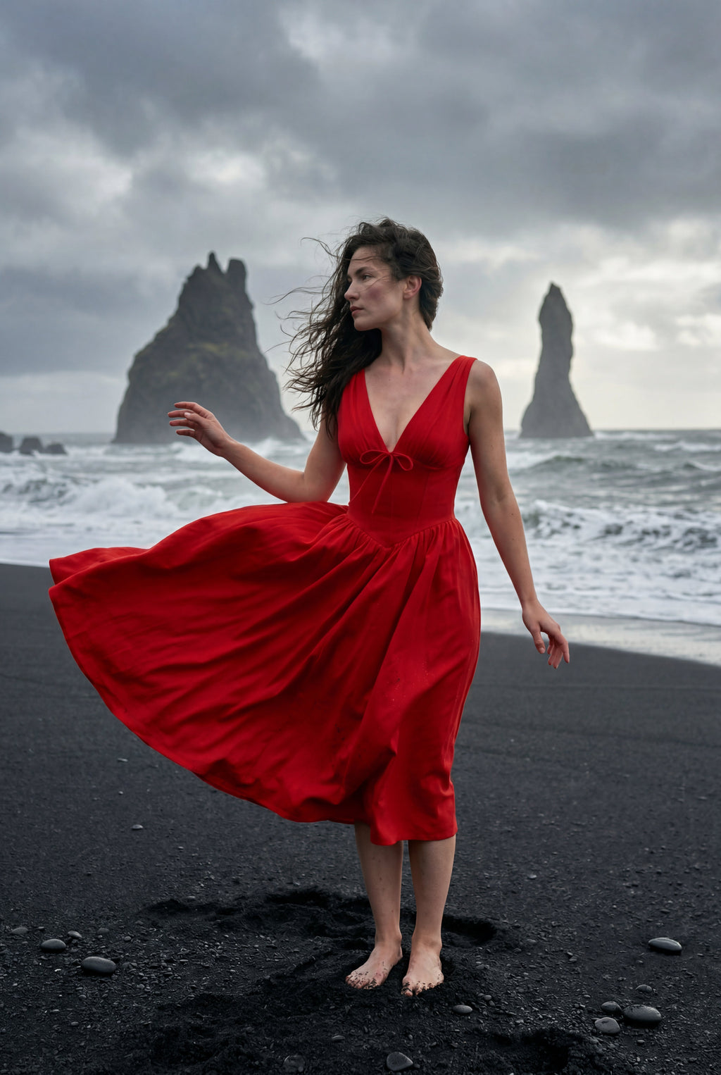 Zoyri | Sleeveless Corset Tie Midi Dress