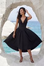 Zoyri | Sleeveless Corset Tie Midi Dress