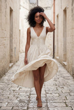 Zoyri | Sleeveless Corset Tie Midi Dress