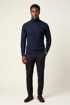Men's Slim Fit Cable Knit Turtleneck Sweater