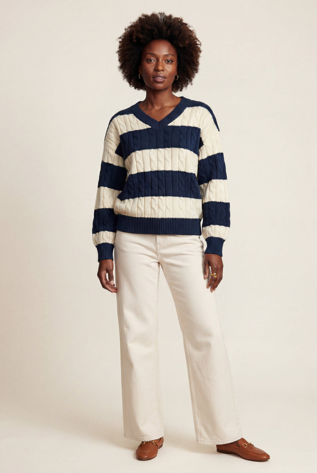 Zoyri | Cable Stripe Sweater