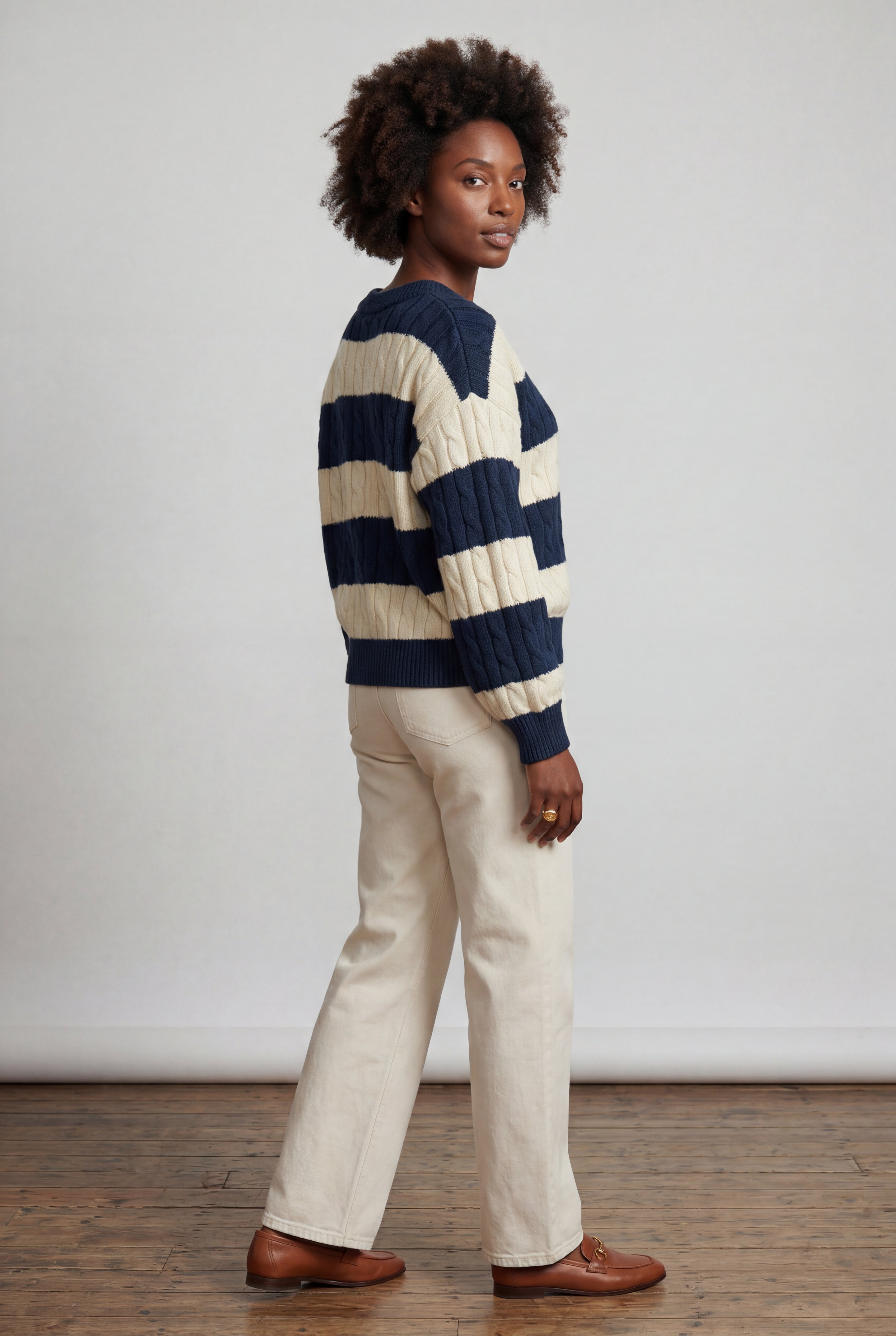 Zoyri | Cable Stripe Sweater