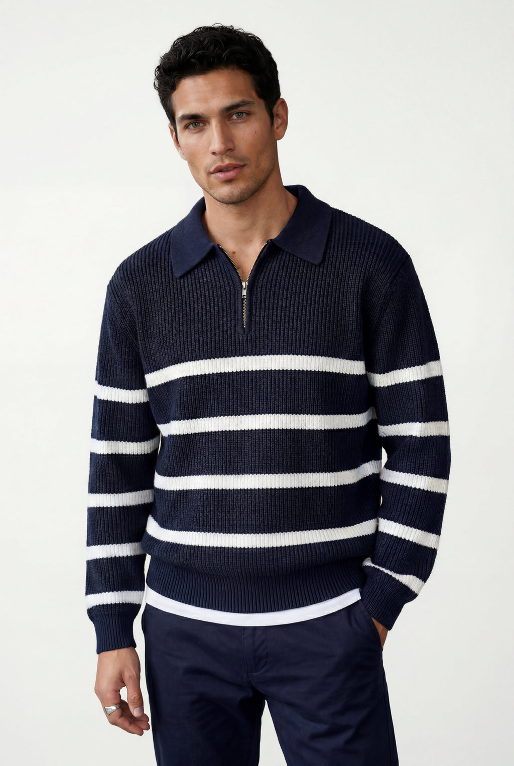Zoyri | Striped Half-Zip Knit