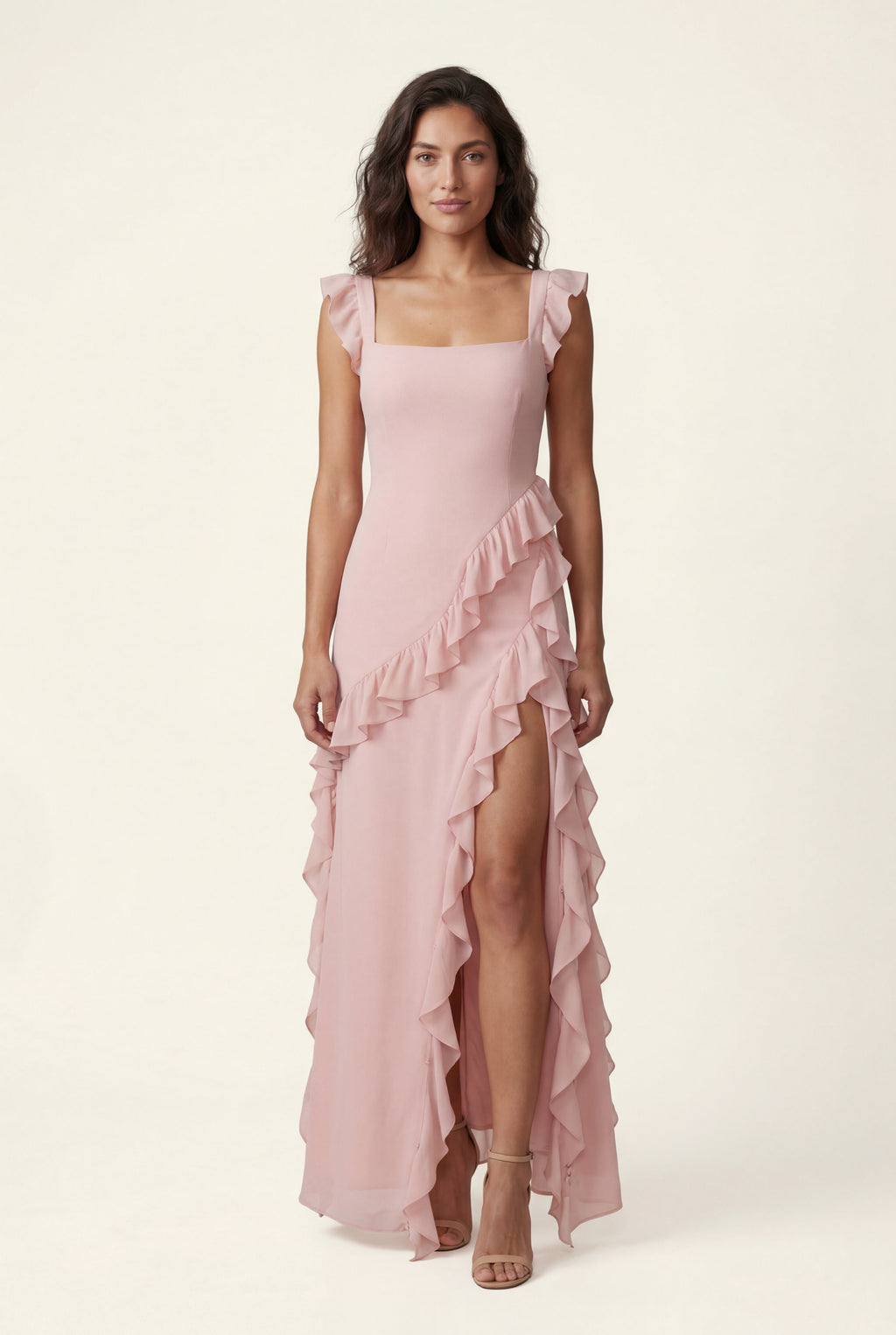 Zoyri | Ruffle Slit Maxi Dress