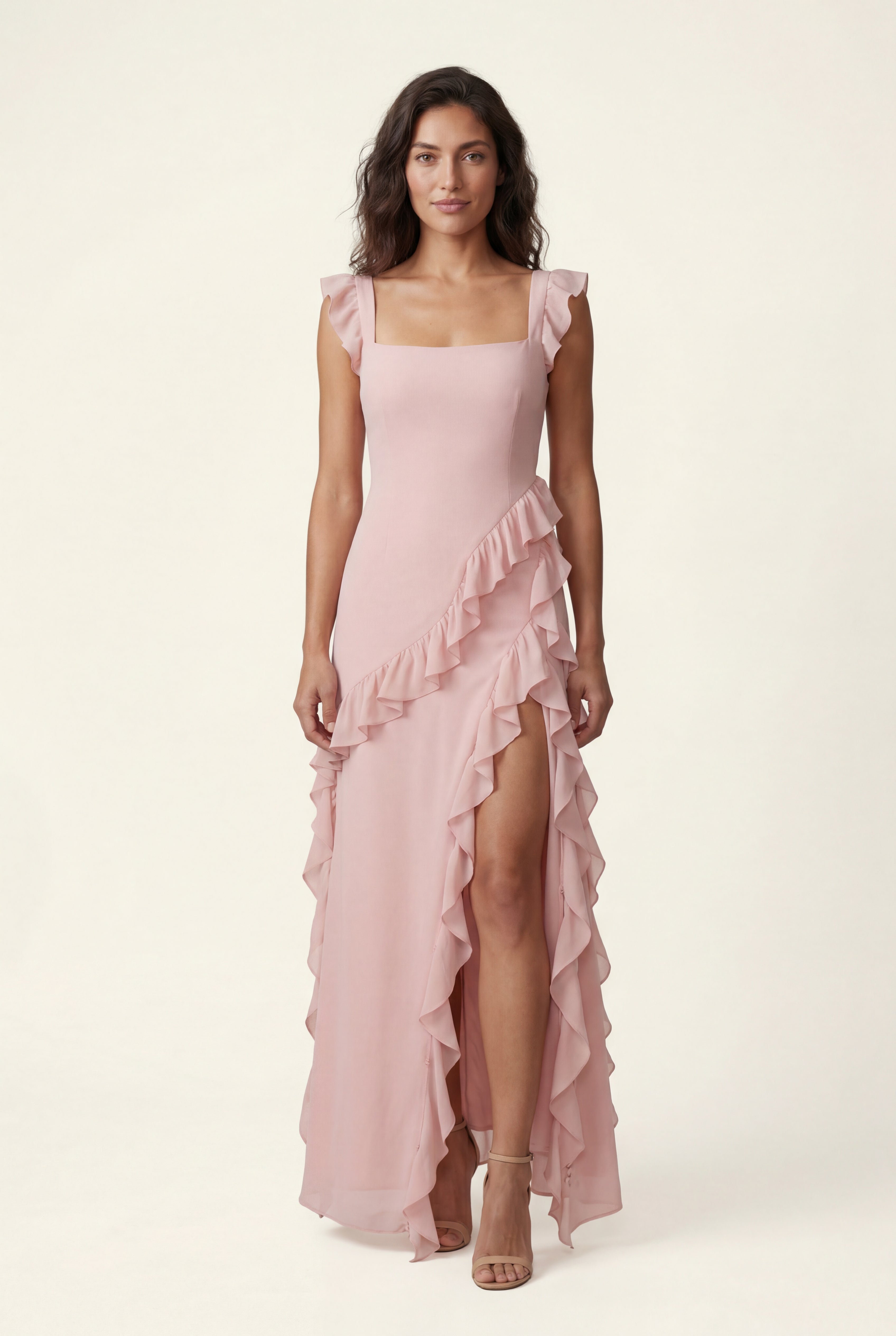 Zoyri | Ruffle Slit Maxi Dress
