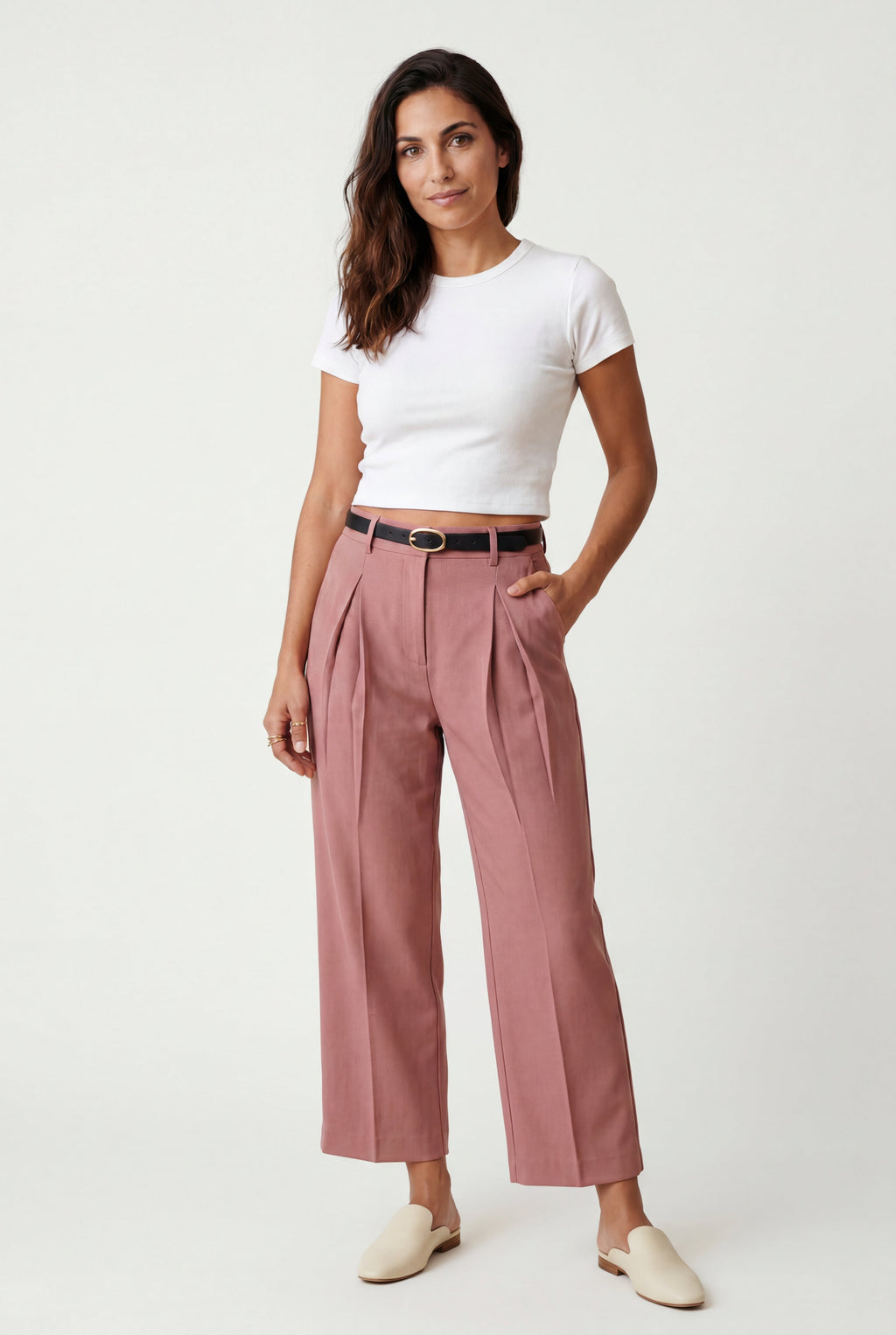 Zoyri | Belted Wide-Leg Trousers
