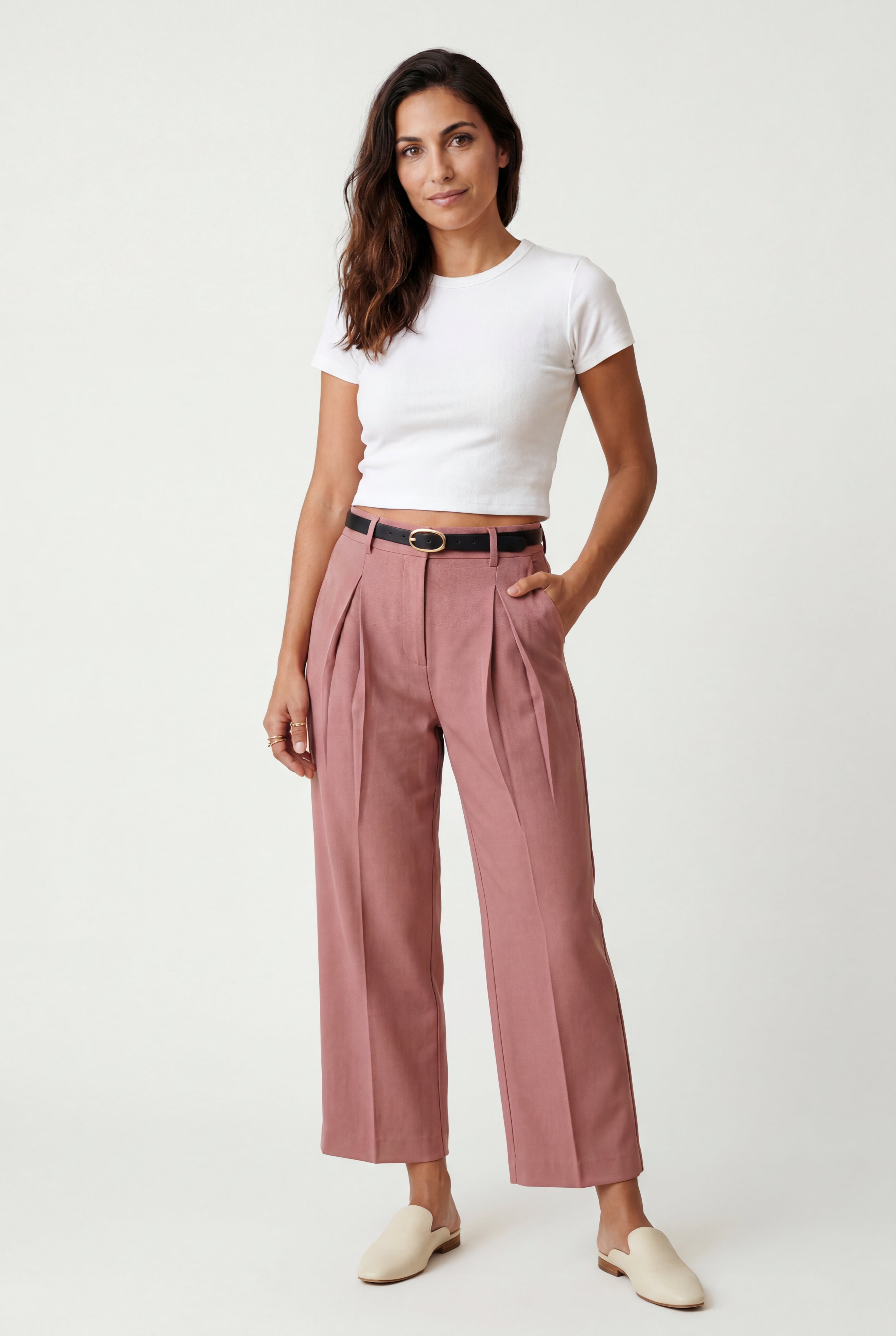 Zoyri | Belted Wide-Leg Trousers