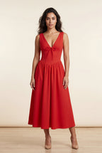 Zoyri | Sleeveless Corset Tie Midi Dress