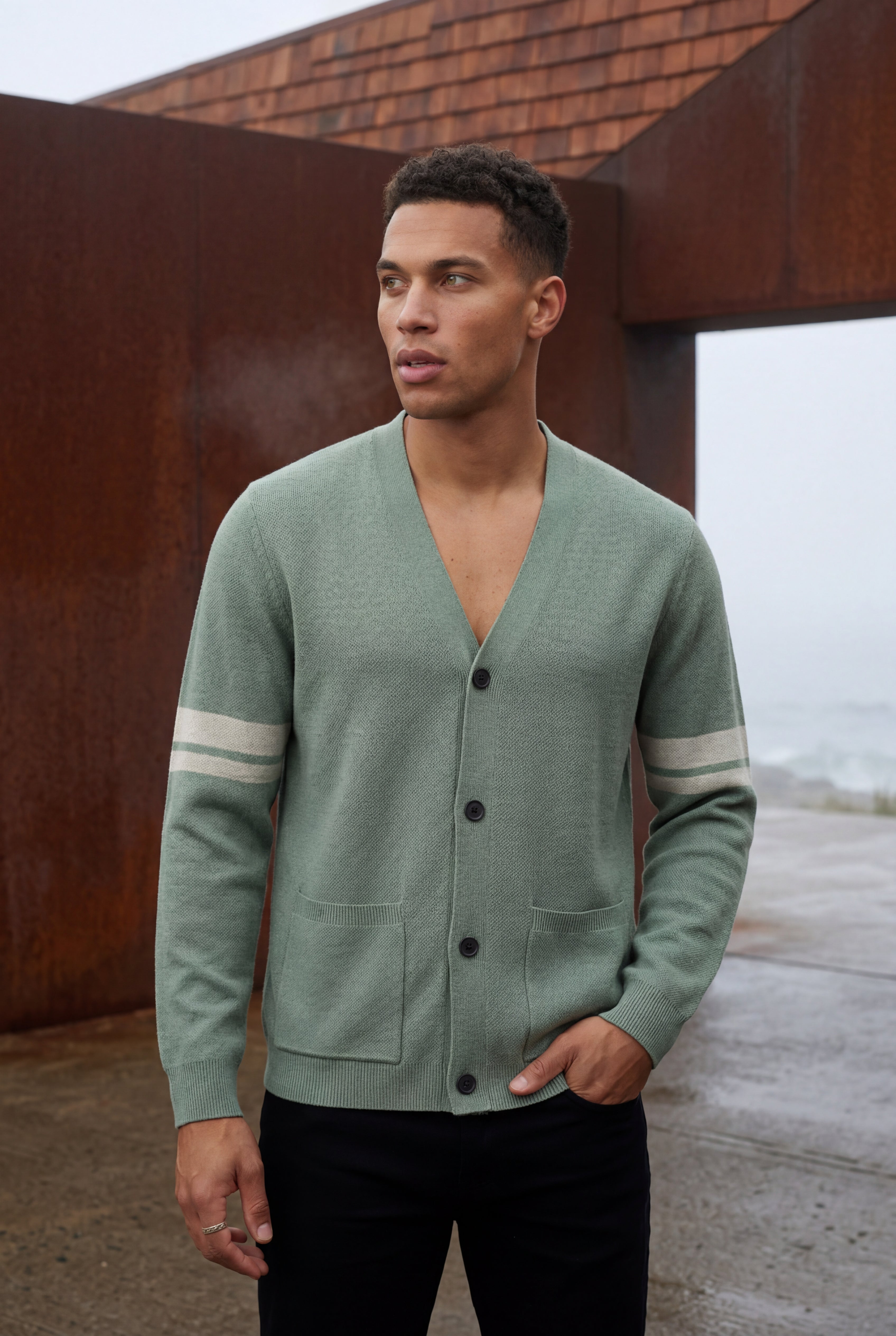 Zoyri | Stripe Sleeve Cardigan