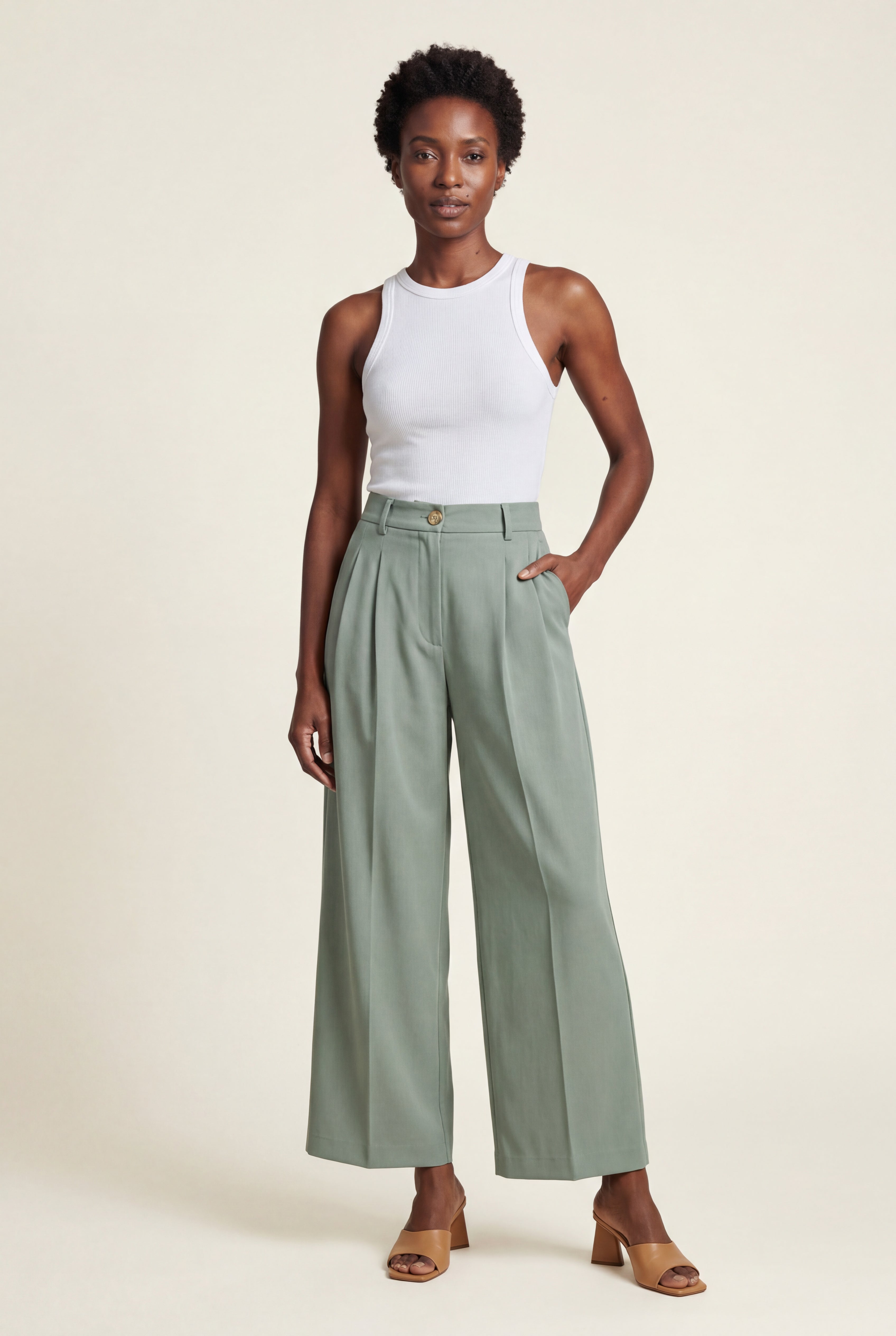 Zoyri | Pleated Wide-Leg Trousers
