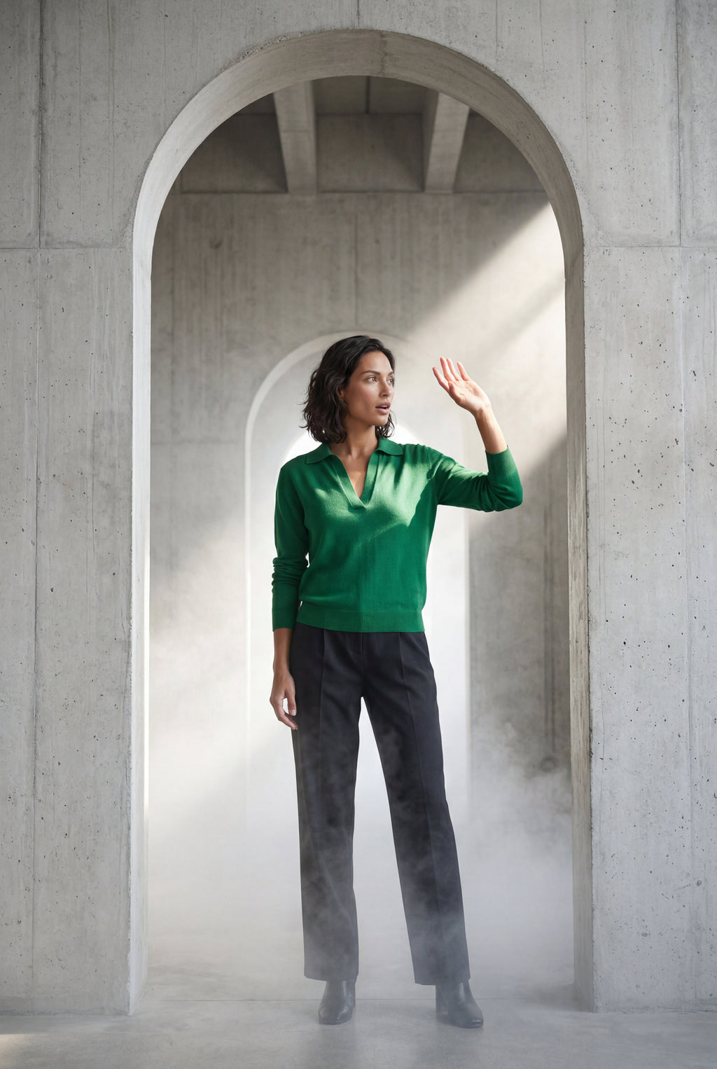 Zoyri | Open Collar Knit Sweater