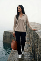 Zoyri | Open Collar Knit Sweater