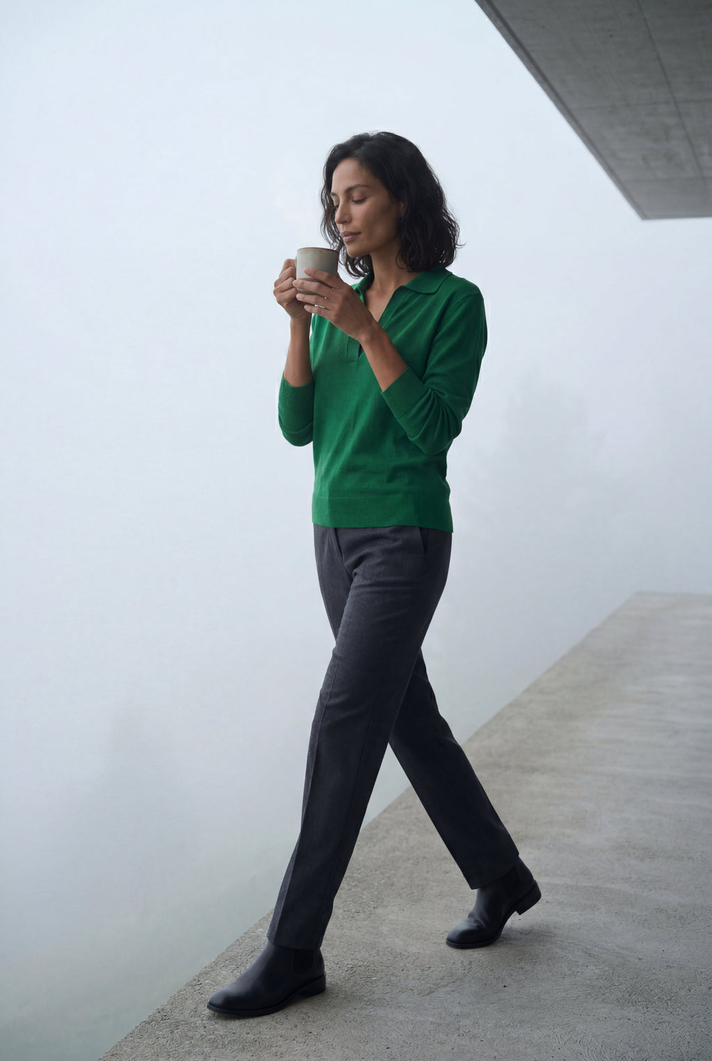 Zoyri | Open Collar Knit Sweater