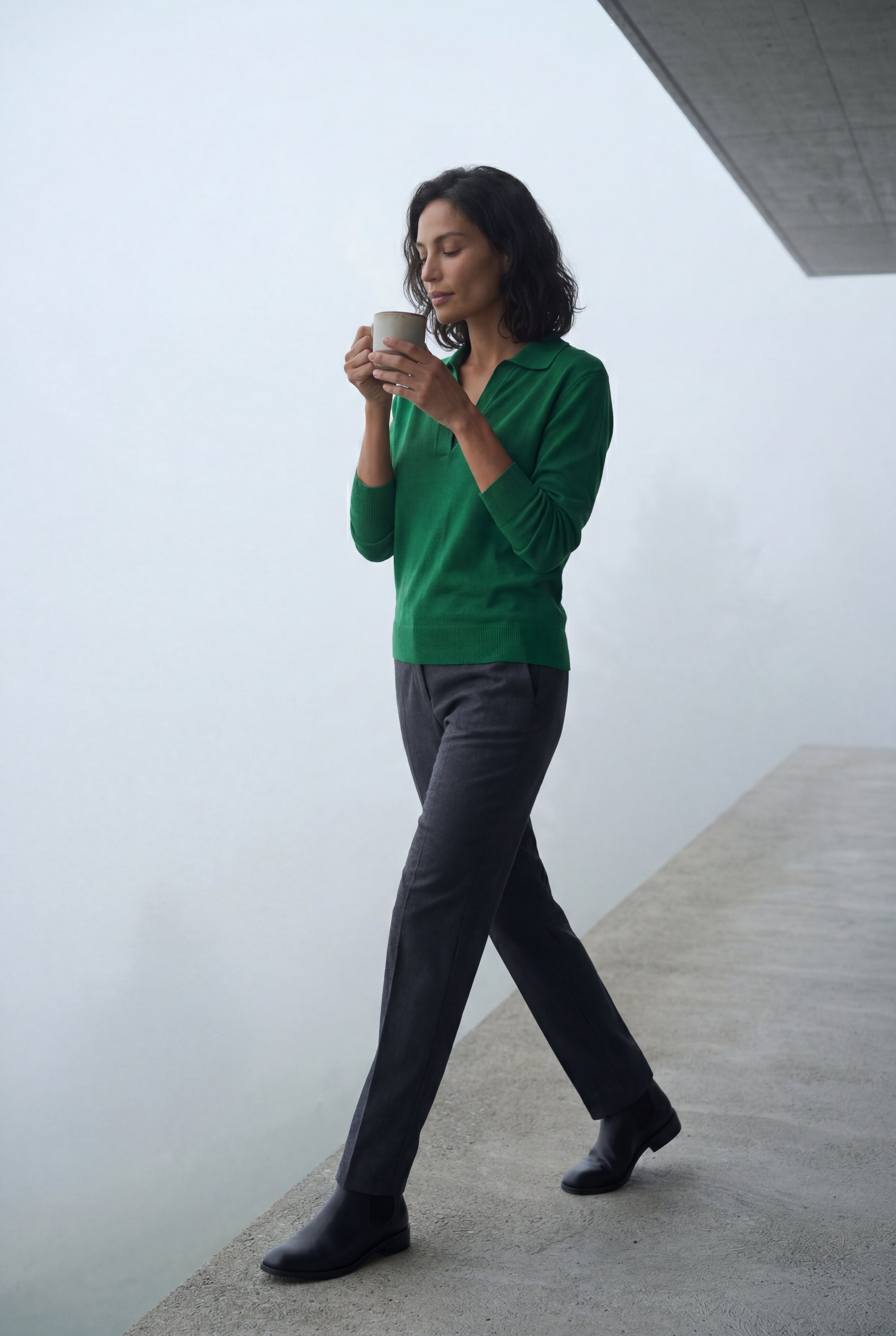 Zoyri | Open Collar Knit Sweater