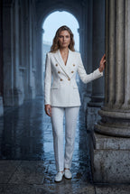 Zoyri | Tailored Gold Button Blazer