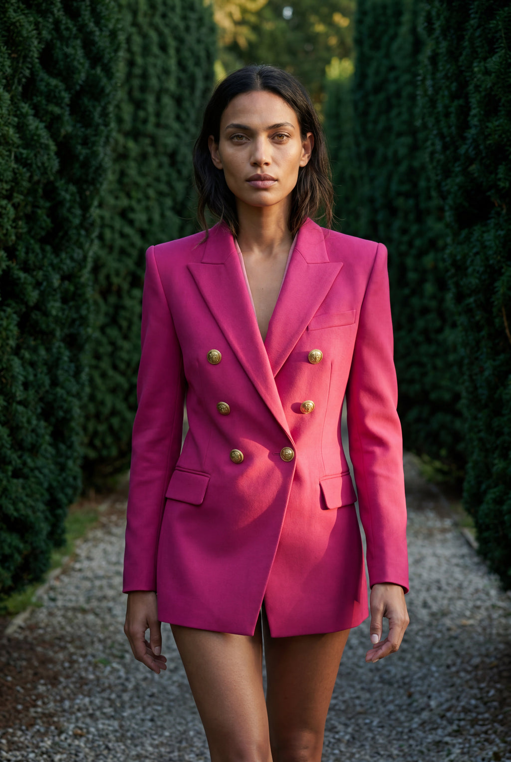 Zoyri | Tailored Gold Button Blazer