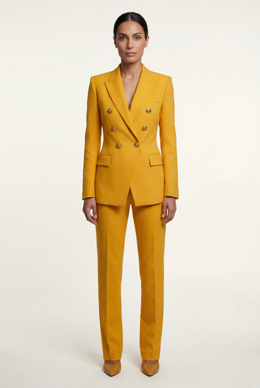 Zoyri | Tailored Gold Button Blazer