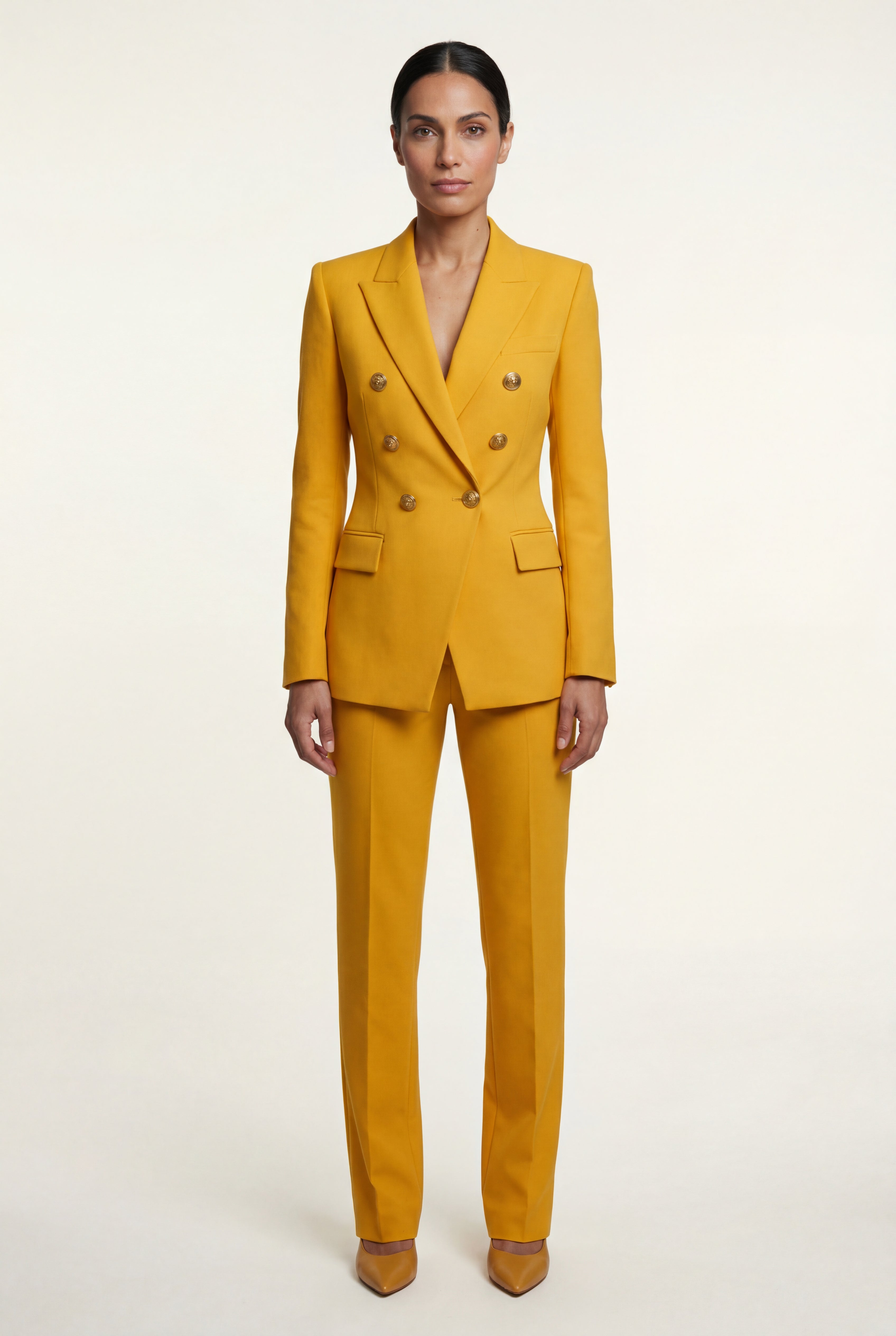 Zoyri | Tailored Gold Button Blazer